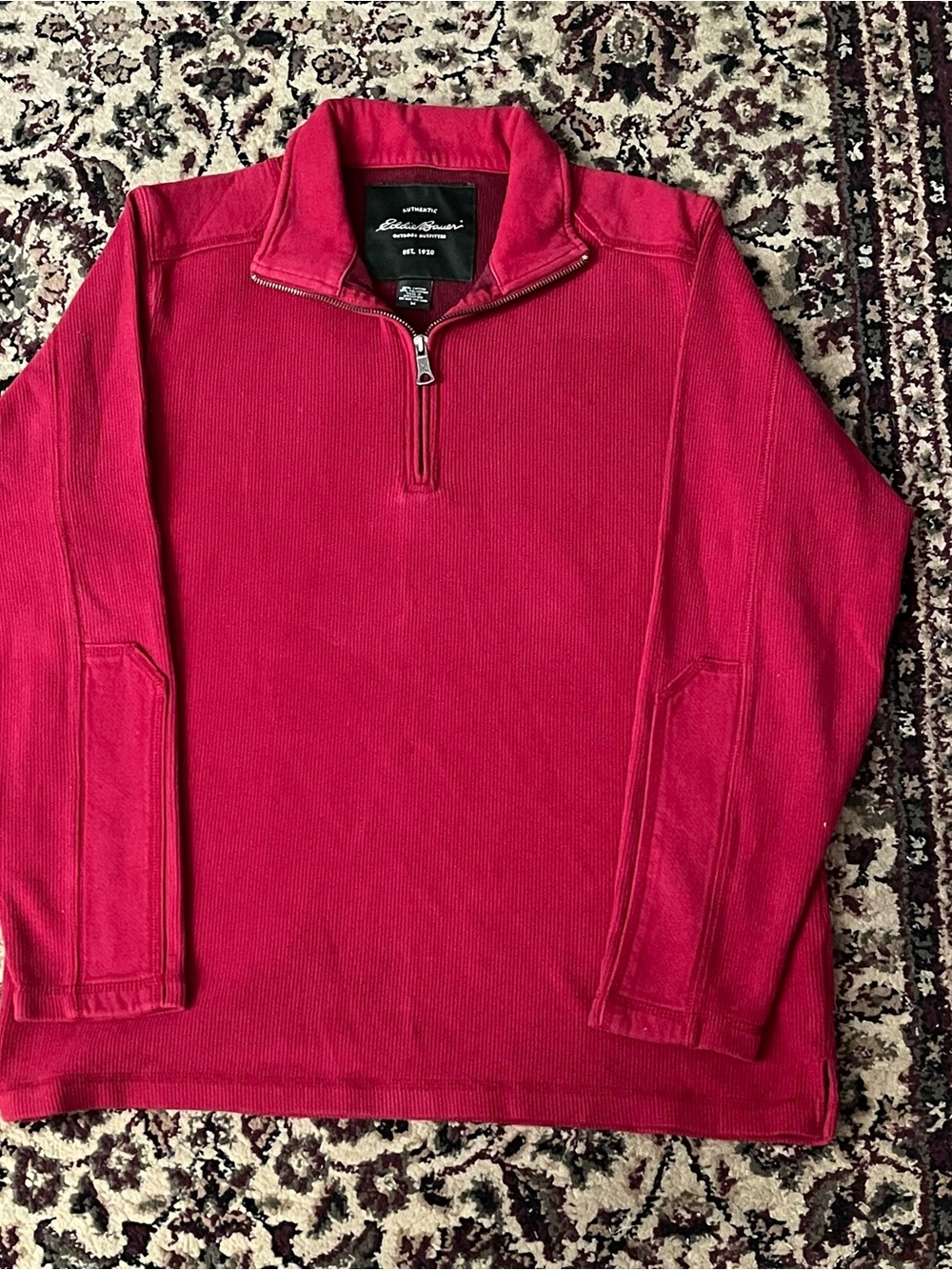 Eddie Bauer Men's Zip-Up Sweater - Bright Red